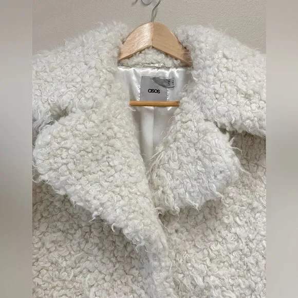 ASOS Faux Fur Coat with Snap Closure, Size 4 - Picture 3 of 8